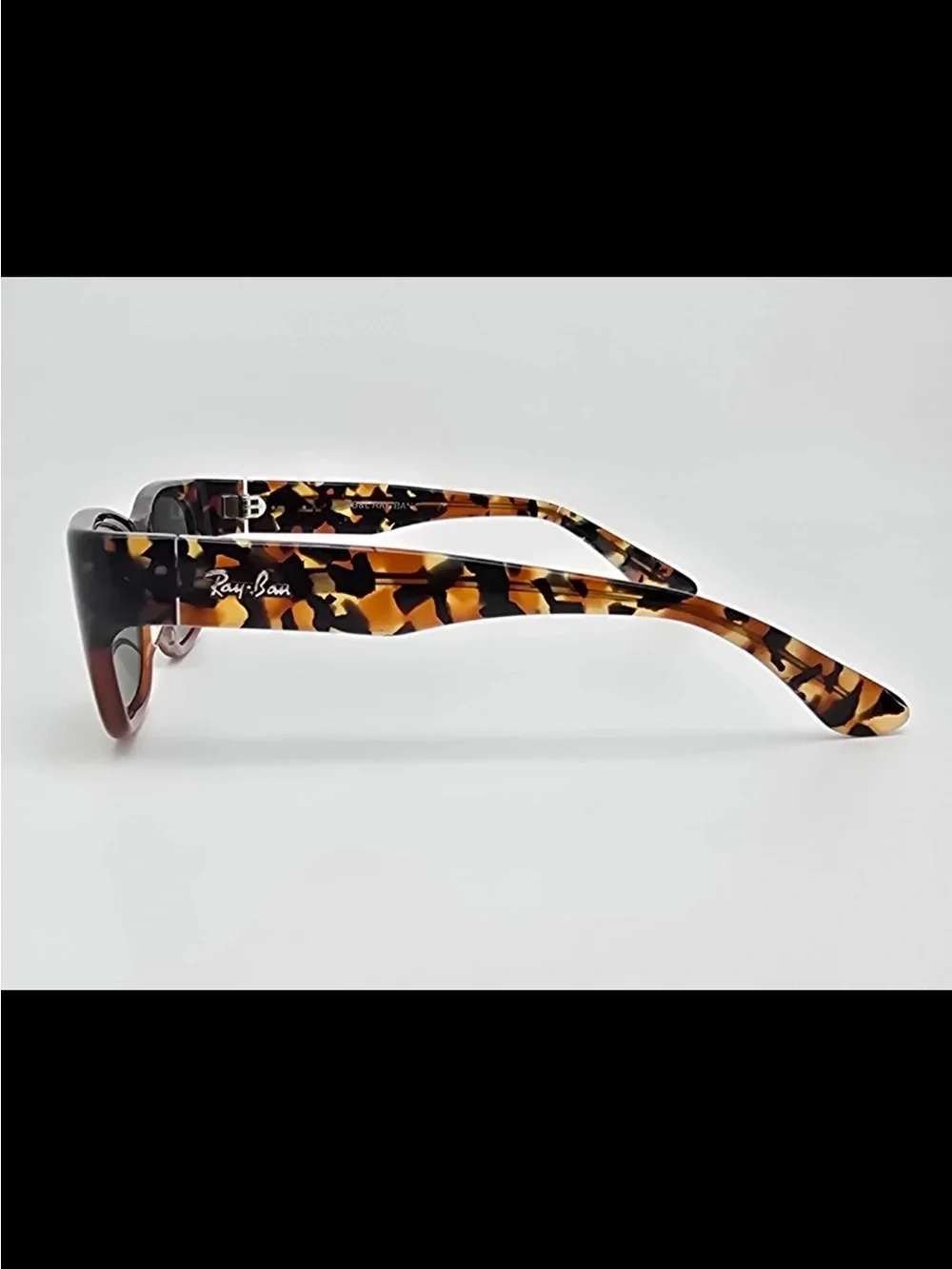 Ray-Ban Vintage Tortoiseshell Frame Sunglasses with Green Lenses
